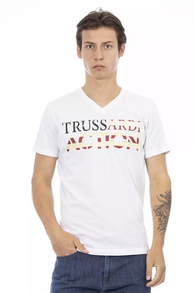 Trussardi Action Weißes Baumwolle Männer T-Shirt