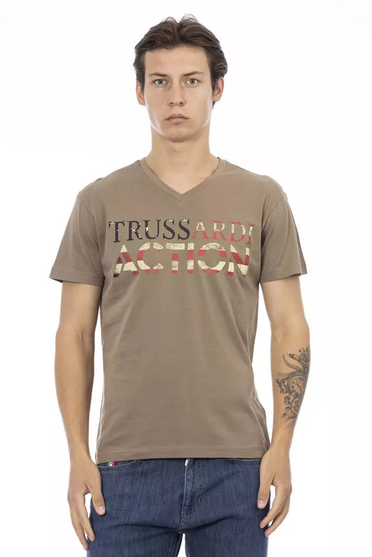 Trussardi Action Braunes Baumwoll-T-Shirt für Männer