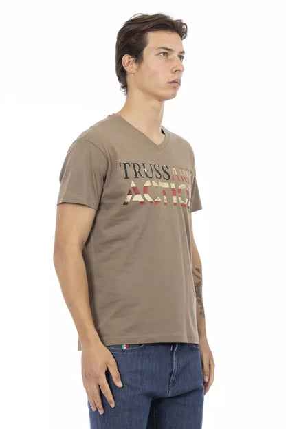 Trussardi Action Braunes Baumwoll-T-Shirt für Männer