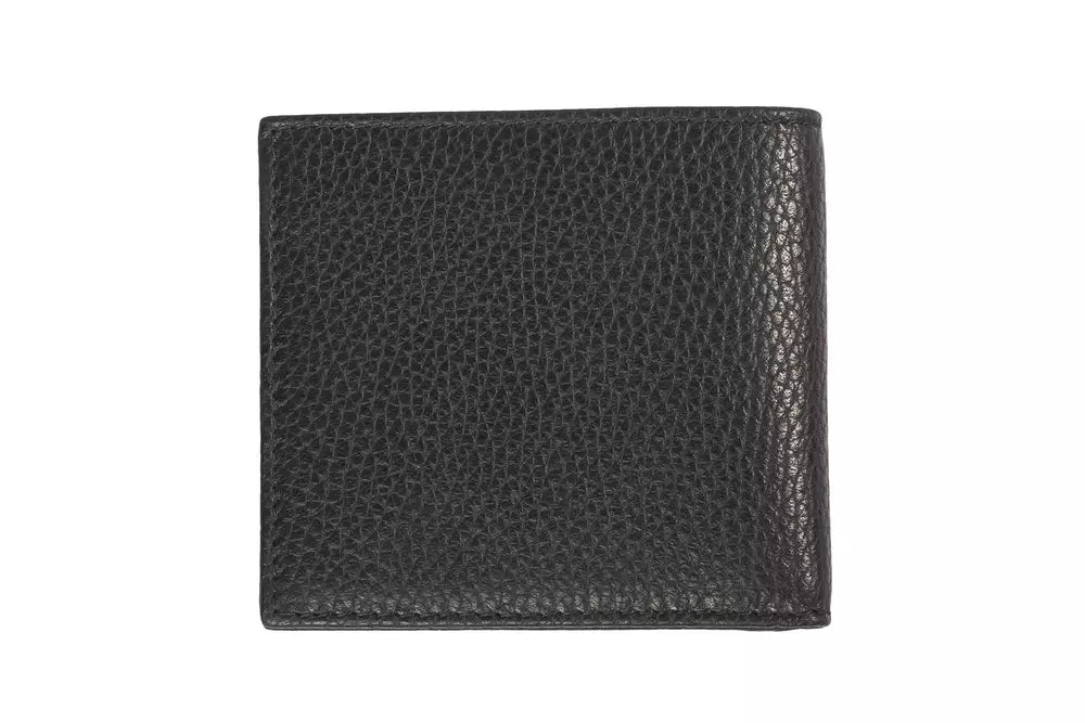 Trussardi Schwarzes Leder Herren Portemonnaie