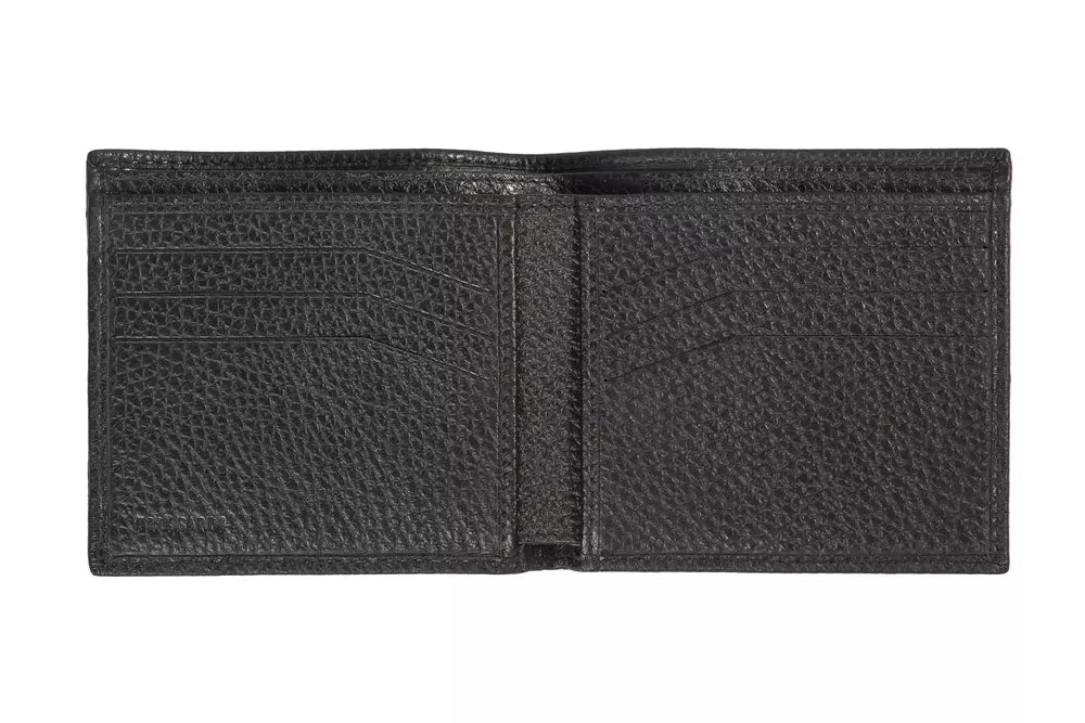 Trussardi Schwarzes Leder Herren Portemonnaie