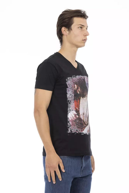 Trussardi Action Schwarzes Baumwolle Männer T-Shirt