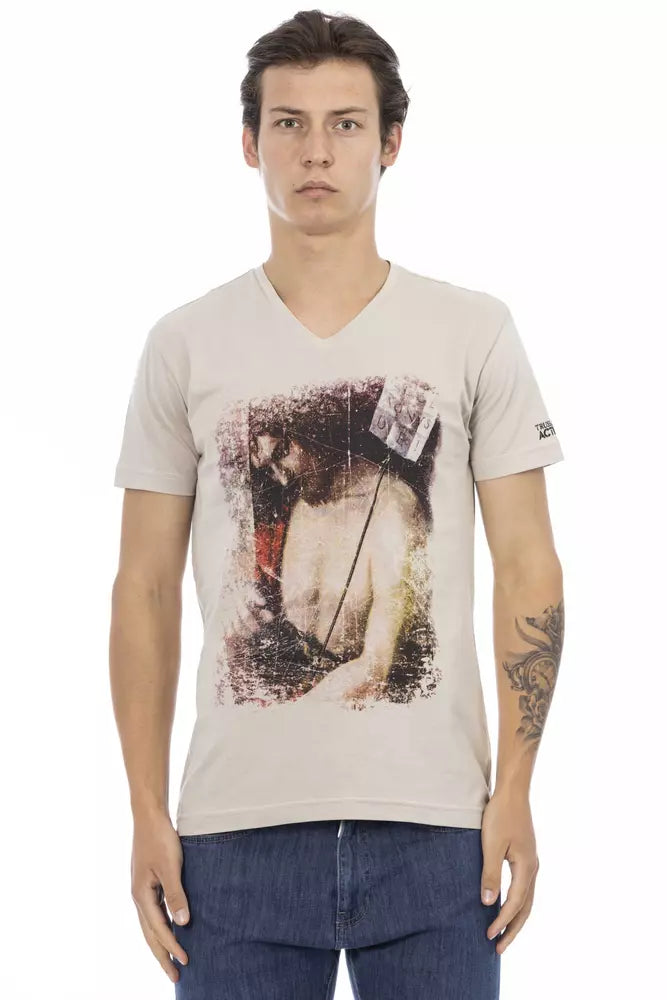 Trussardi Action Beige Baumwolle Männer T-Shirt