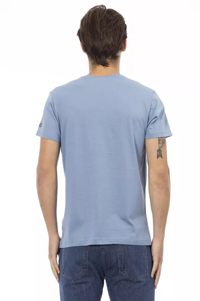 Trussardi Action Hellblaues Baumwolle Herren T-Shirt