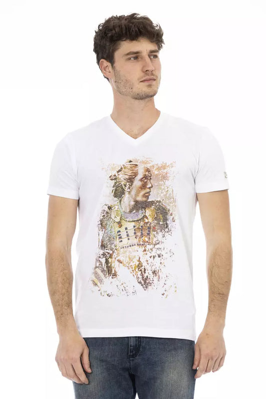 Trussardi Action Elegantes T-Shirt mit V-Ausschnitt und kurzen Ärmeln