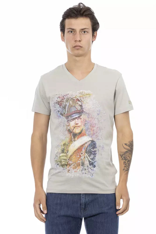 Trussardi Action Graues Baumwolle Männer T-Shirt