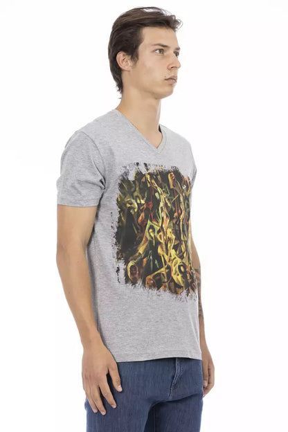 Trussardi Action Graues Baumwolle Männer T-Shirt