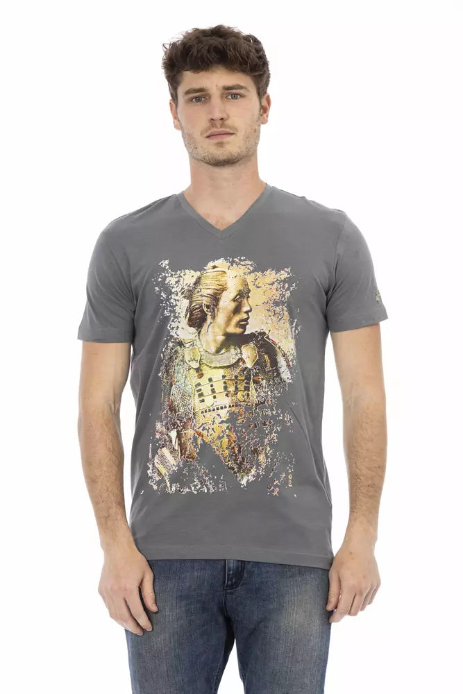 Trussardi Action Graues Baumwoll-T-Shirt für Männer