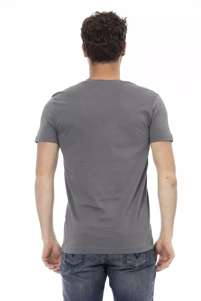 Trussardi Action Graues Baumwoll-T-Shirt für Männer