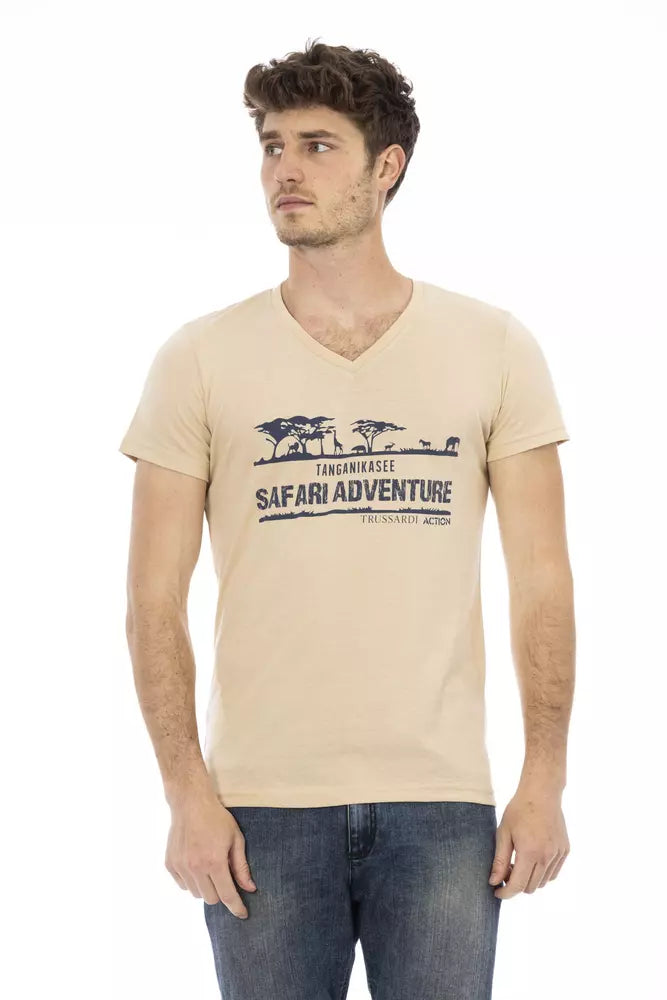 Trussardi Action Beige Baumwolle Männer T-Shirt