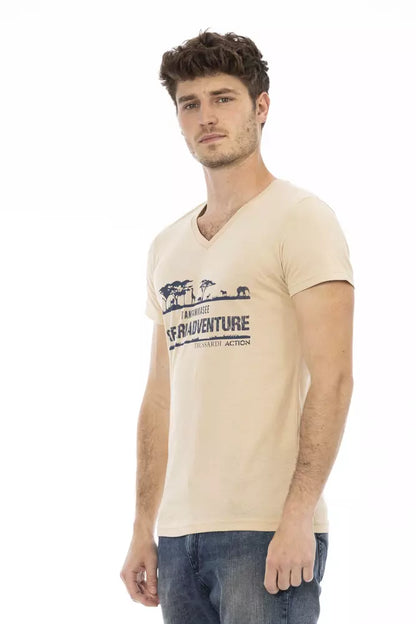 Trussardi Action Beige Baumwolle Männer T-Shirt