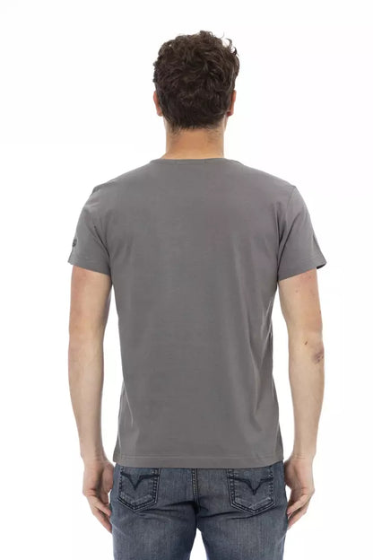 Trussardi Action Graues Baumwolle Männer T-Shirt