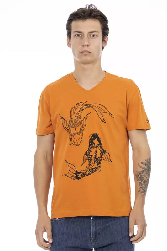 Trussardi Action Orange Baumwolle Männer T-Shirt