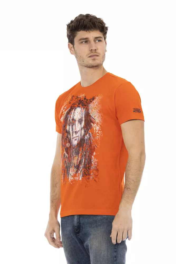 Trussardi Action Orange Baumwolle Männer T-Shirt