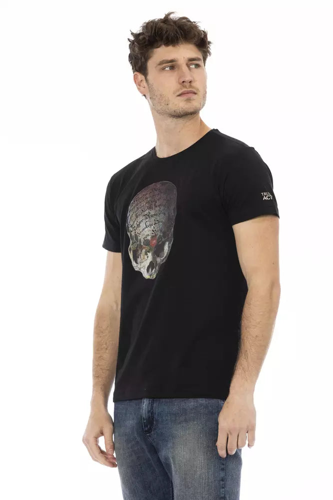 Trussardi Action Schwarzes Baumwolle Männer T-Shirt