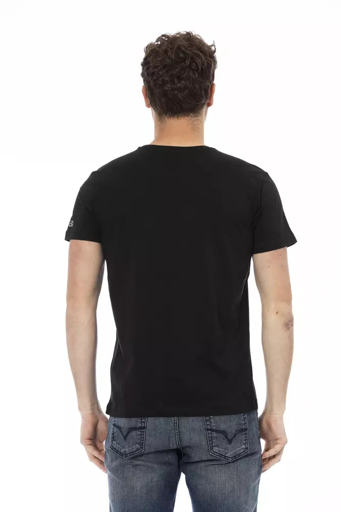 Trussardi Action Schwarzes Baumwolle Männer T-Shirt