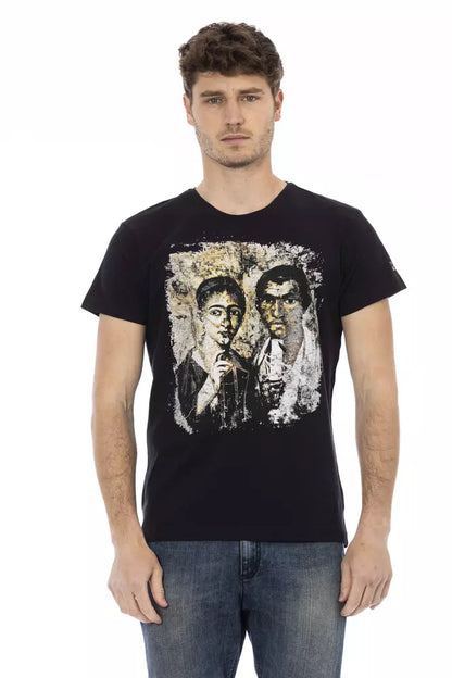 Trussardi Action Schwarzes Baumwolle Männer T-Shirt