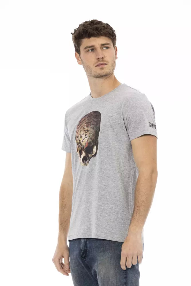 Trussardi Action Graues Baumwolle Männer T-Shirt