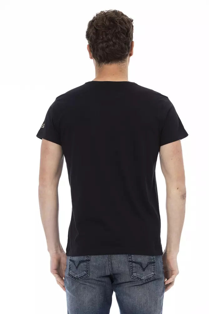 Trussardi Action Schwarzes Baumwolle Männer T-Shirt