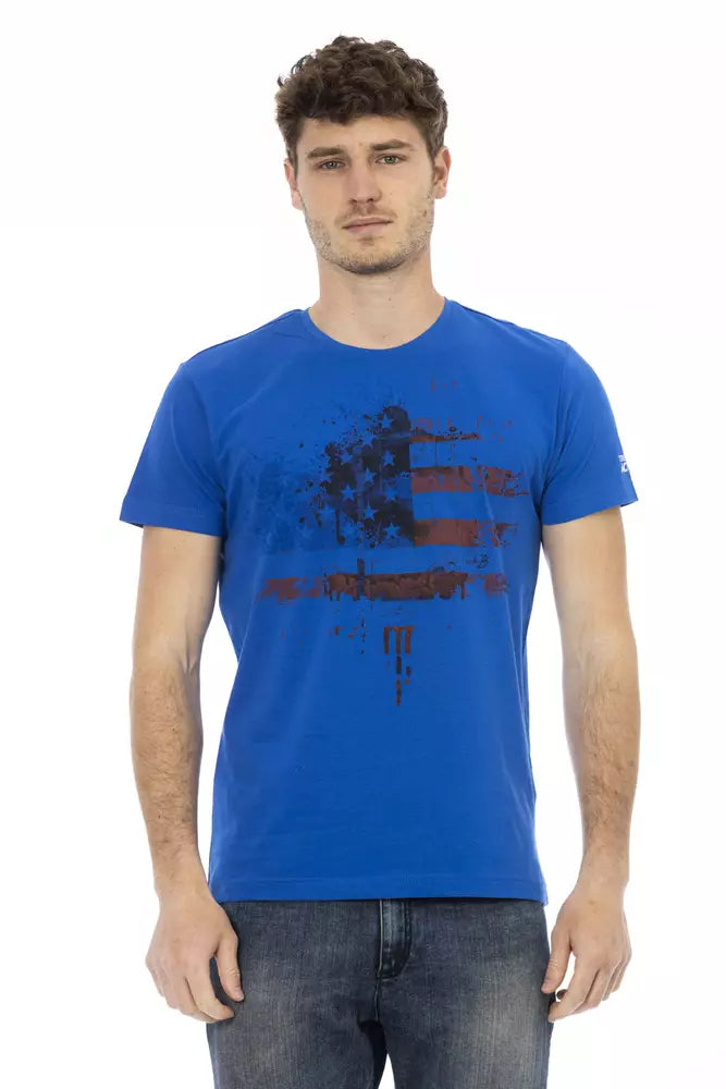 Trussardi Action T-Shirt für Männer aus blauer Baumwolle