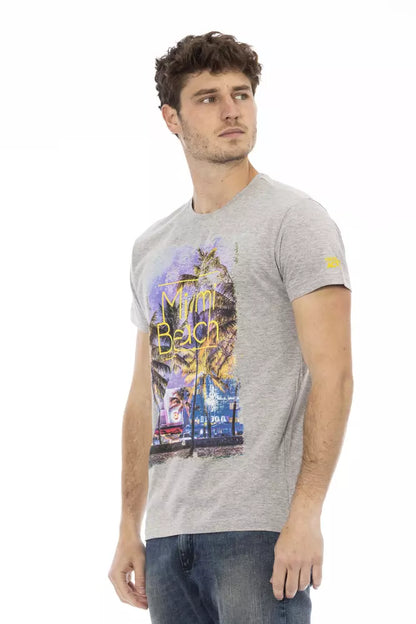 Trussardi Action Graues Baumwolle Männer T-Shirt