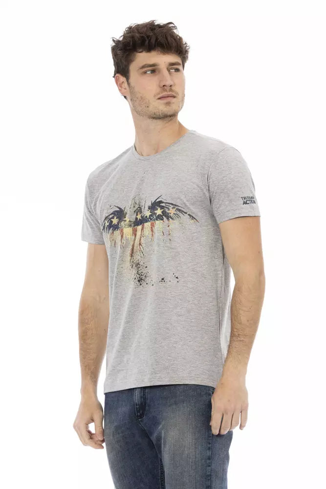 Trussardi Action Graues Baumwolle Männer T-Shirt