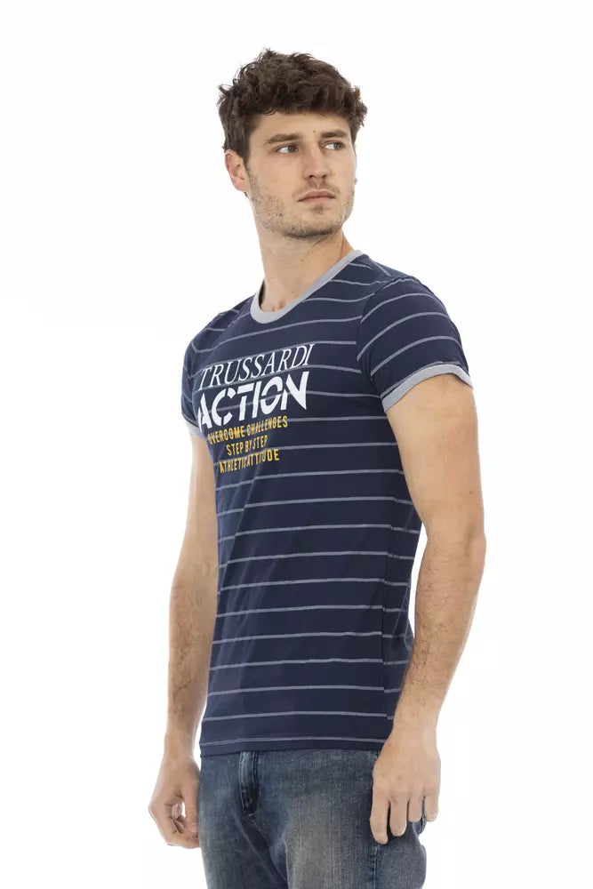 Trussardi Action Blau Baumwolle Männer T-Shirt