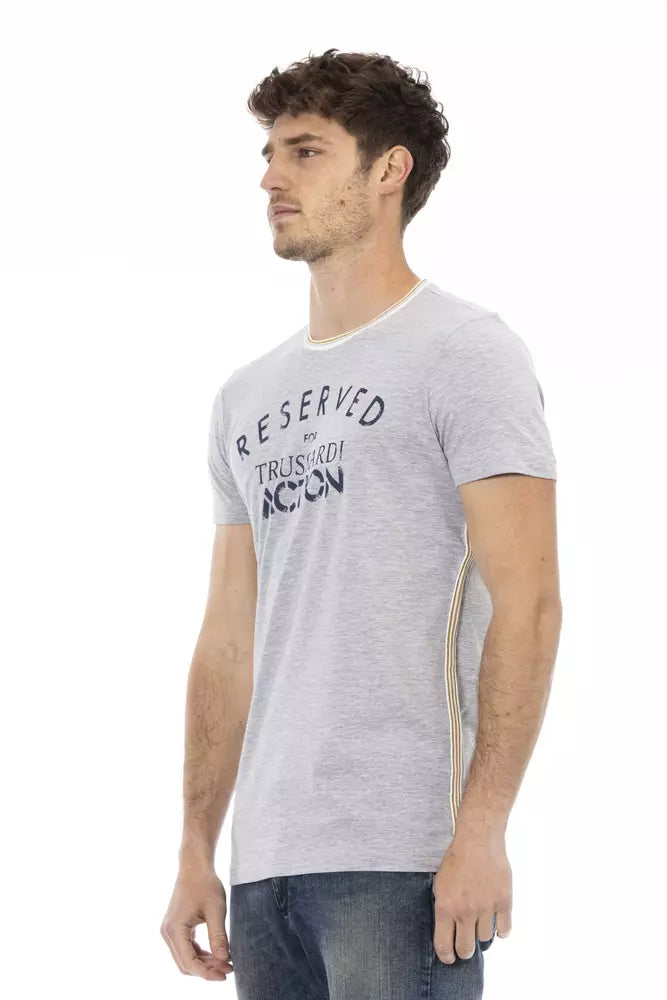 Trussardi Action Graues Baumwolle Männer T-Shirt