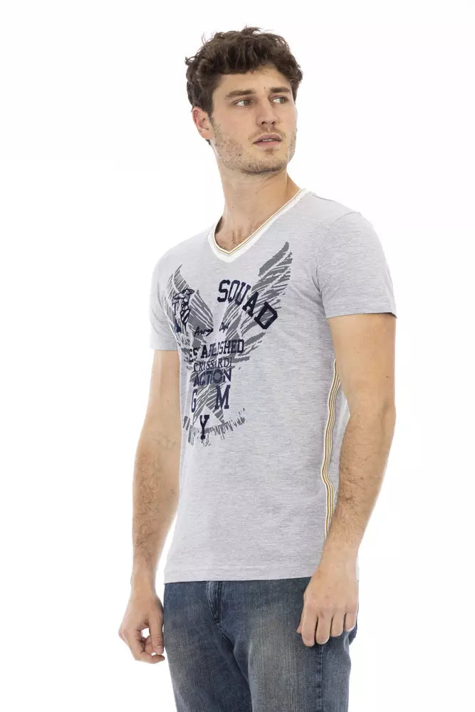 Trussardi Action Graues Baumwolle Männer T-Shirt