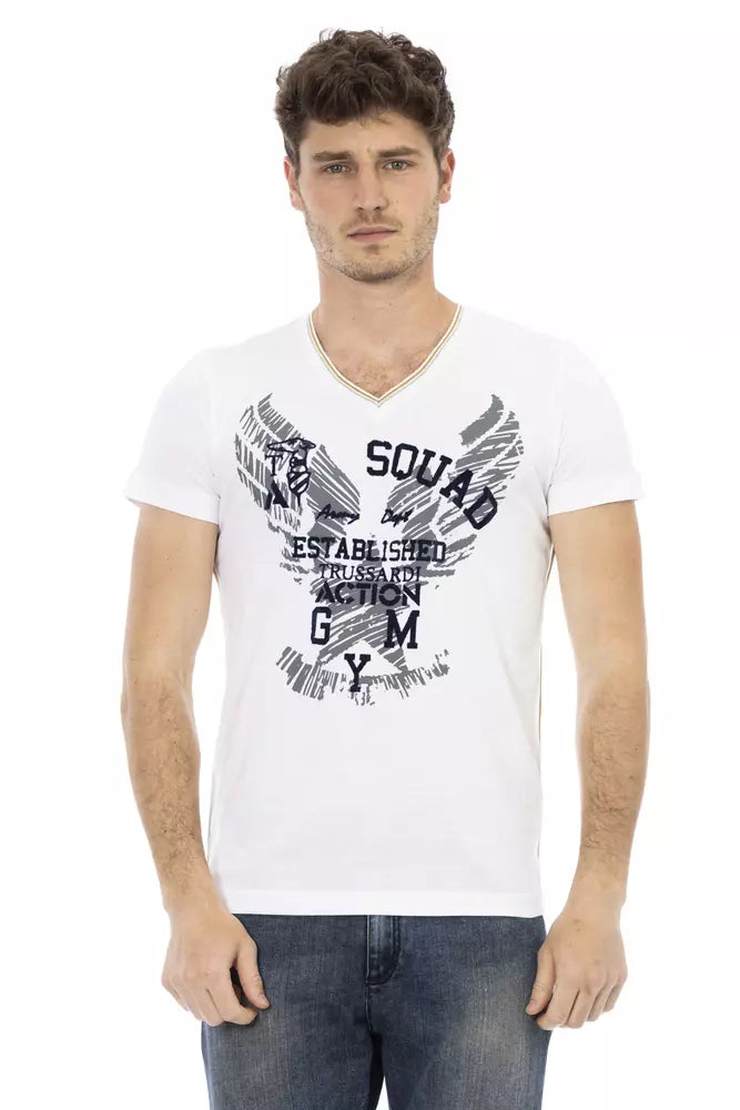 Trussardi Action Weißes Baumwolle Männer T-Shirt