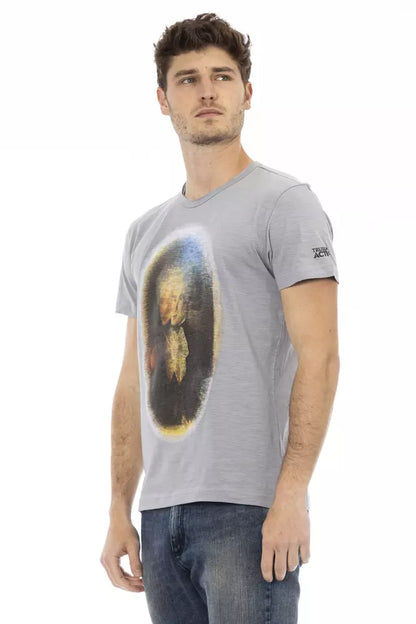 Trussardi Action Graues Baumwolle Männer T-Shirt