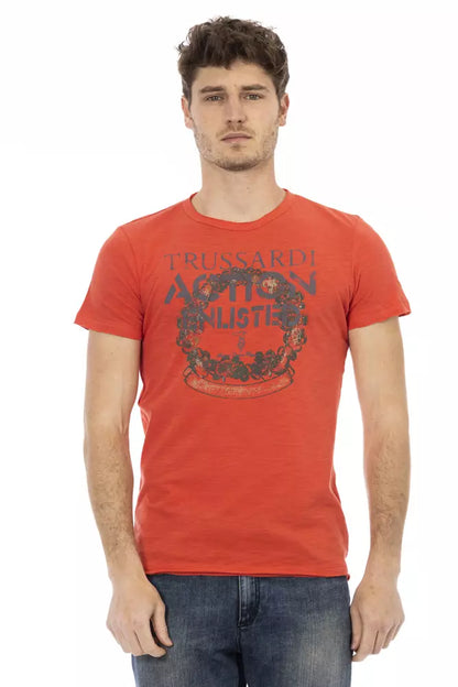 Trussardi Action Rotes Baumwolle Männer T-Shirt