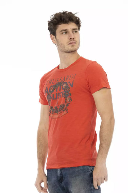 Trussardi Action Rotes Baumwolle Männer T-Shirt