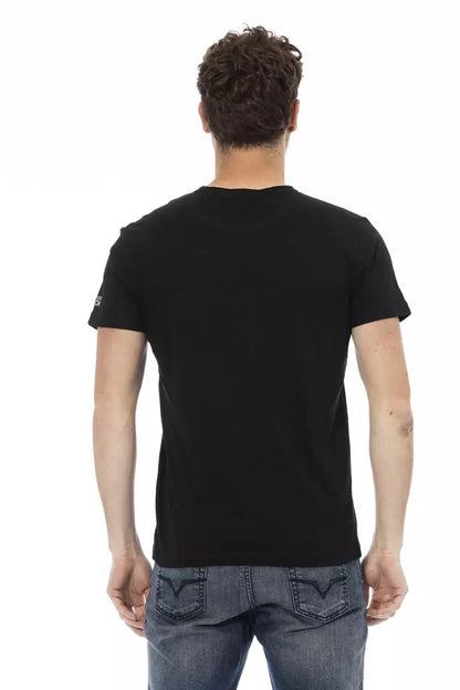 Trussardi Action Schwarzes Baumwolle Männer T-Shirt