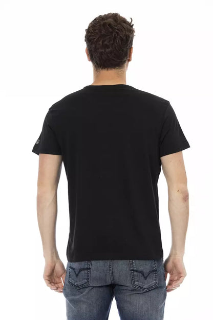 Trussardi Action Schwarzes Baumwolle Männer T-Shirt