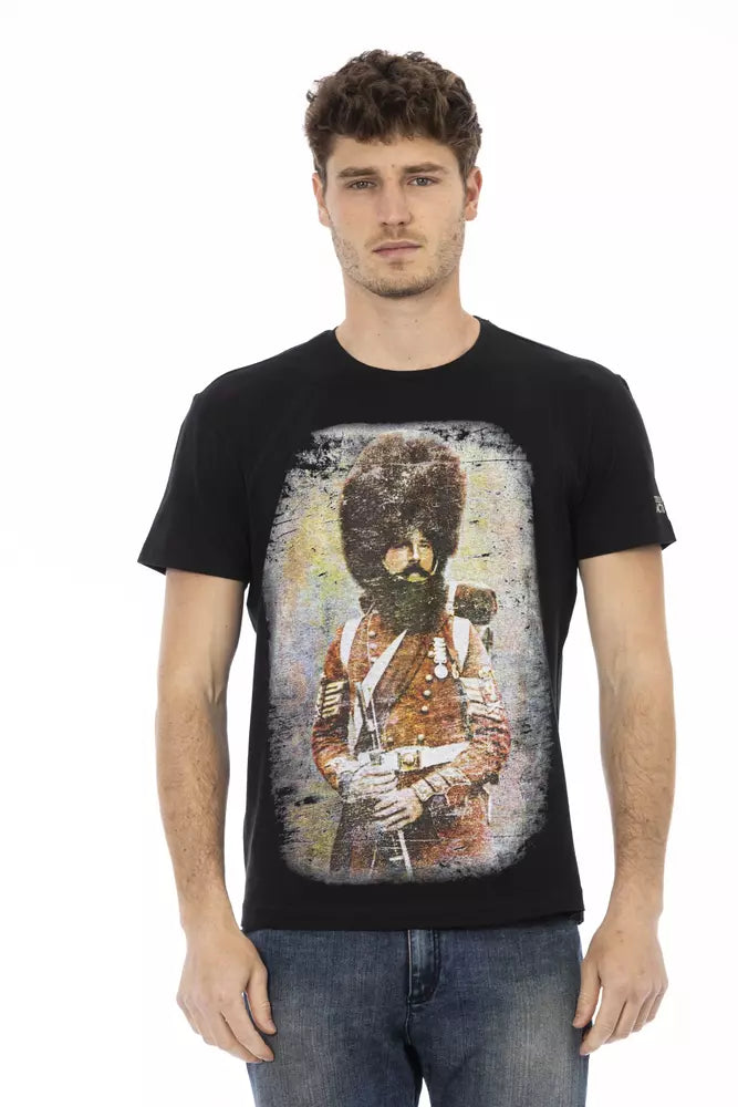 Trussardi Action Schwarzes Baumwolle Männer T-Shirt