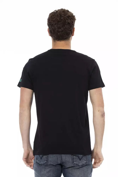 Trussardi Action Schwarzes Baumwolle Männer T-Shirt