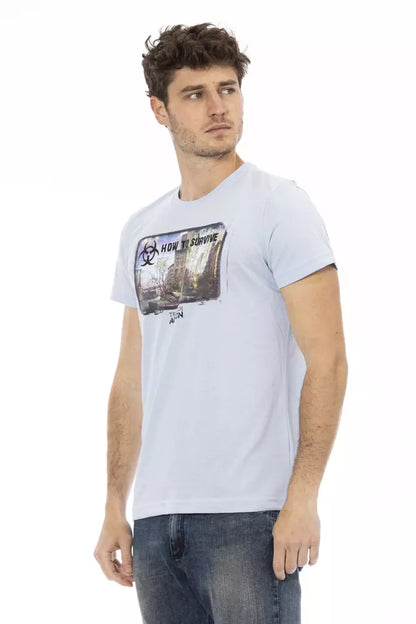 Trussardi Action Hellblaues Baumwolle Herren T-Shirt