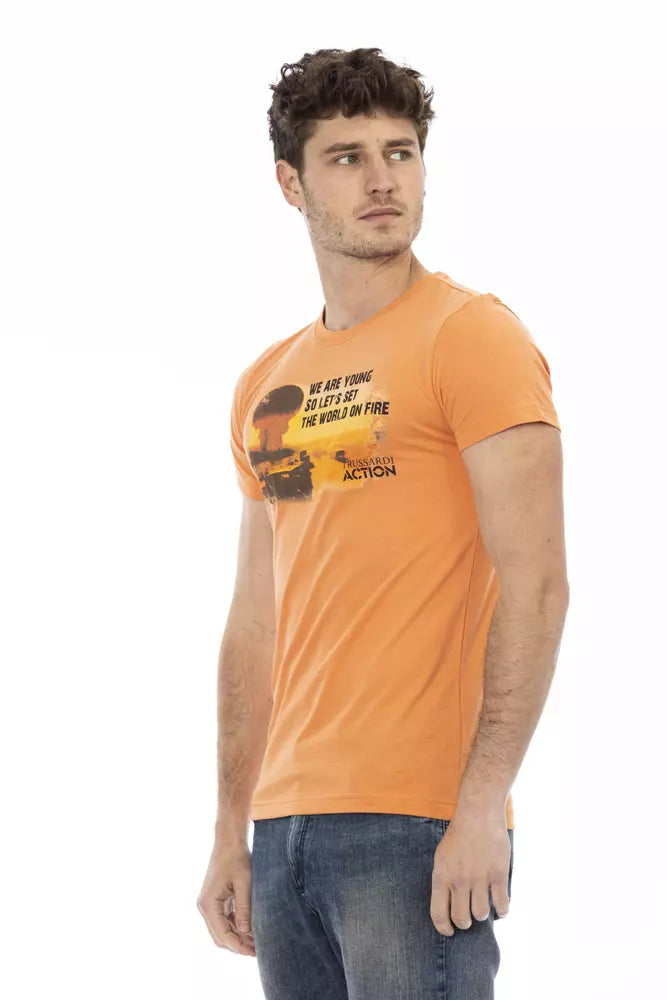 Trussardi Action Orange Baumwolle Männer T-Shirt