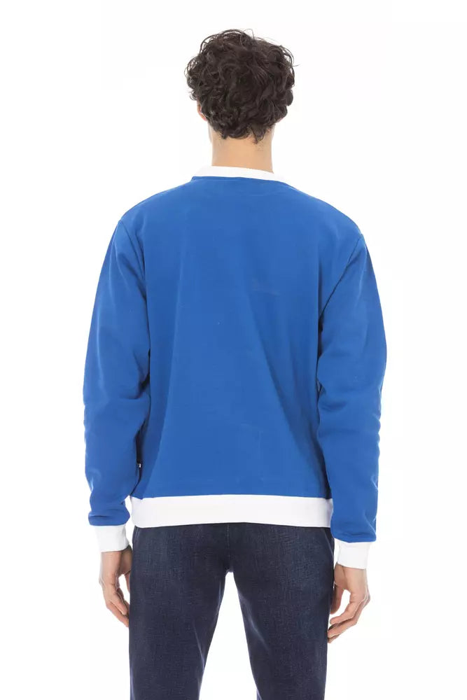 Baldinini Trend Blauer Baumwollpullover für Männer