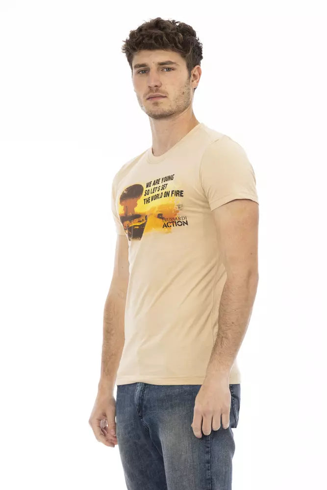 Trussardi Action Beige Baumwolle Männer T-Shirt