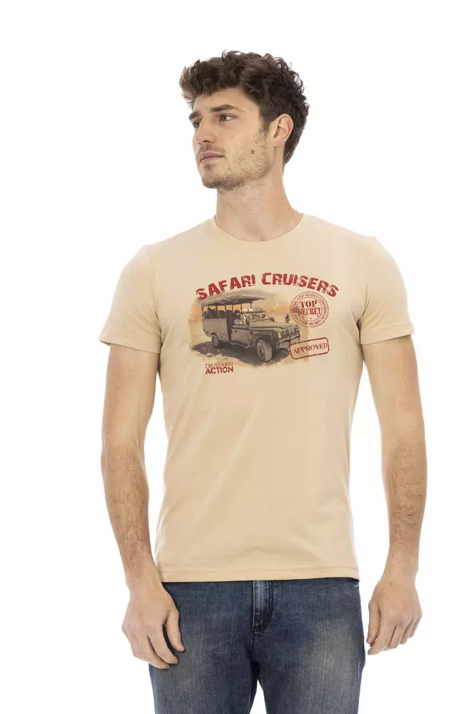 Trussardi Action Beige Baumwolle Männer T-Shirt