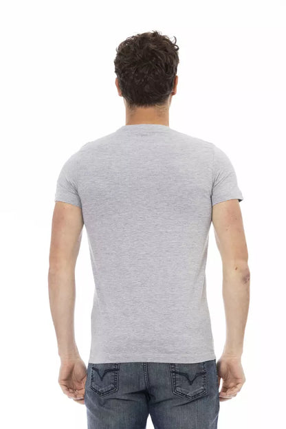 Trussardi Action Graues Baumwoll-T-Shirt für Herren