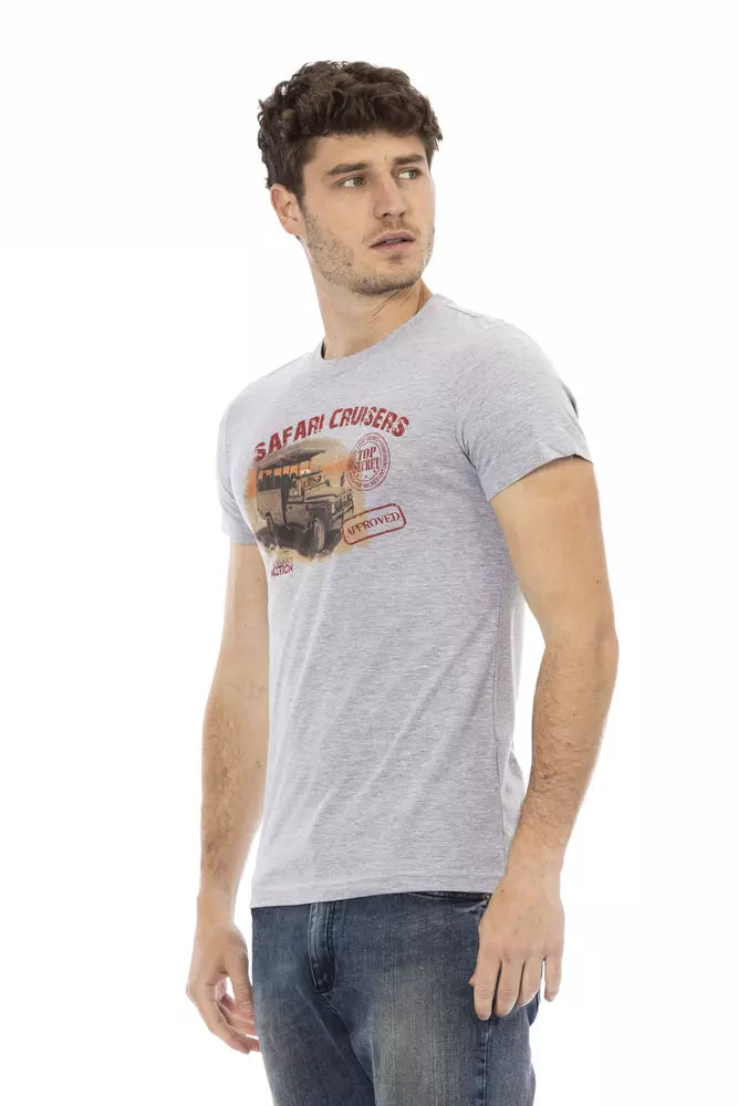 Trussardi Action Graues Baumwolle Männer T-Shirt