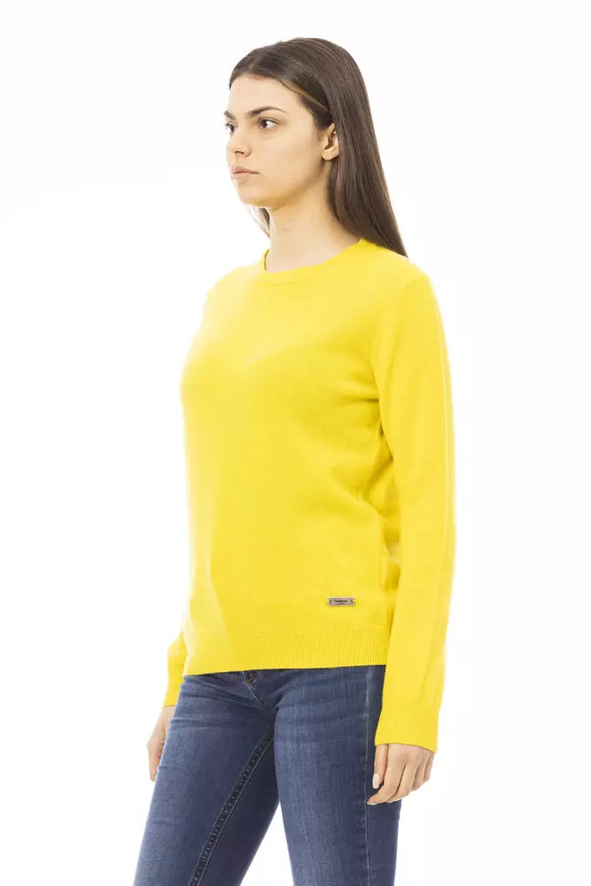 Baldinini Trend Gelber Pullover aus Wolle für Frauen