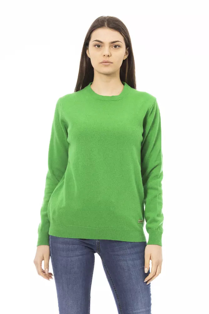 Baldinini Trend Grüner Pullover aus Wolle für Frauen