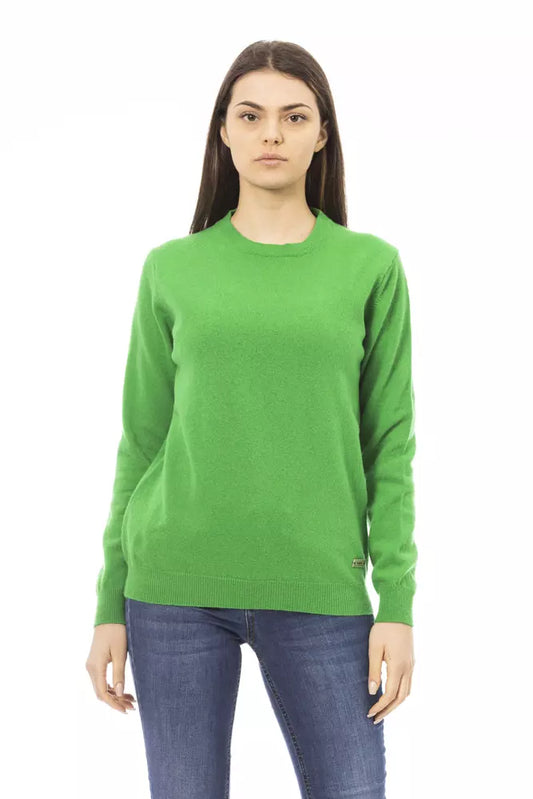 Baldinini Trend Grüner Pullover aus Wolle für Frauen