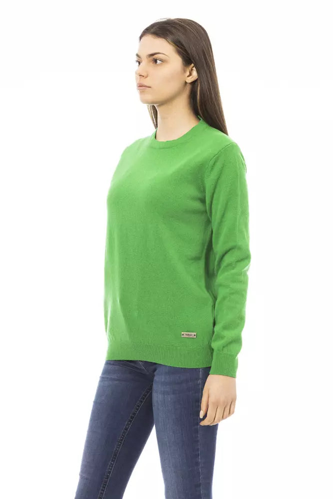 Baldinini Trend Grüner Pullover aus Wolle für Frauen