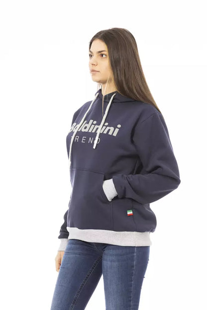 Baldinini Trend Blauer Baumwoll-Hoodie für Frauen