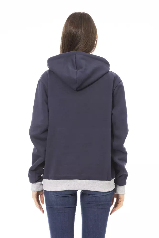 Baldinini Trend Blauer Baumwoll-Hoodie für Frauen